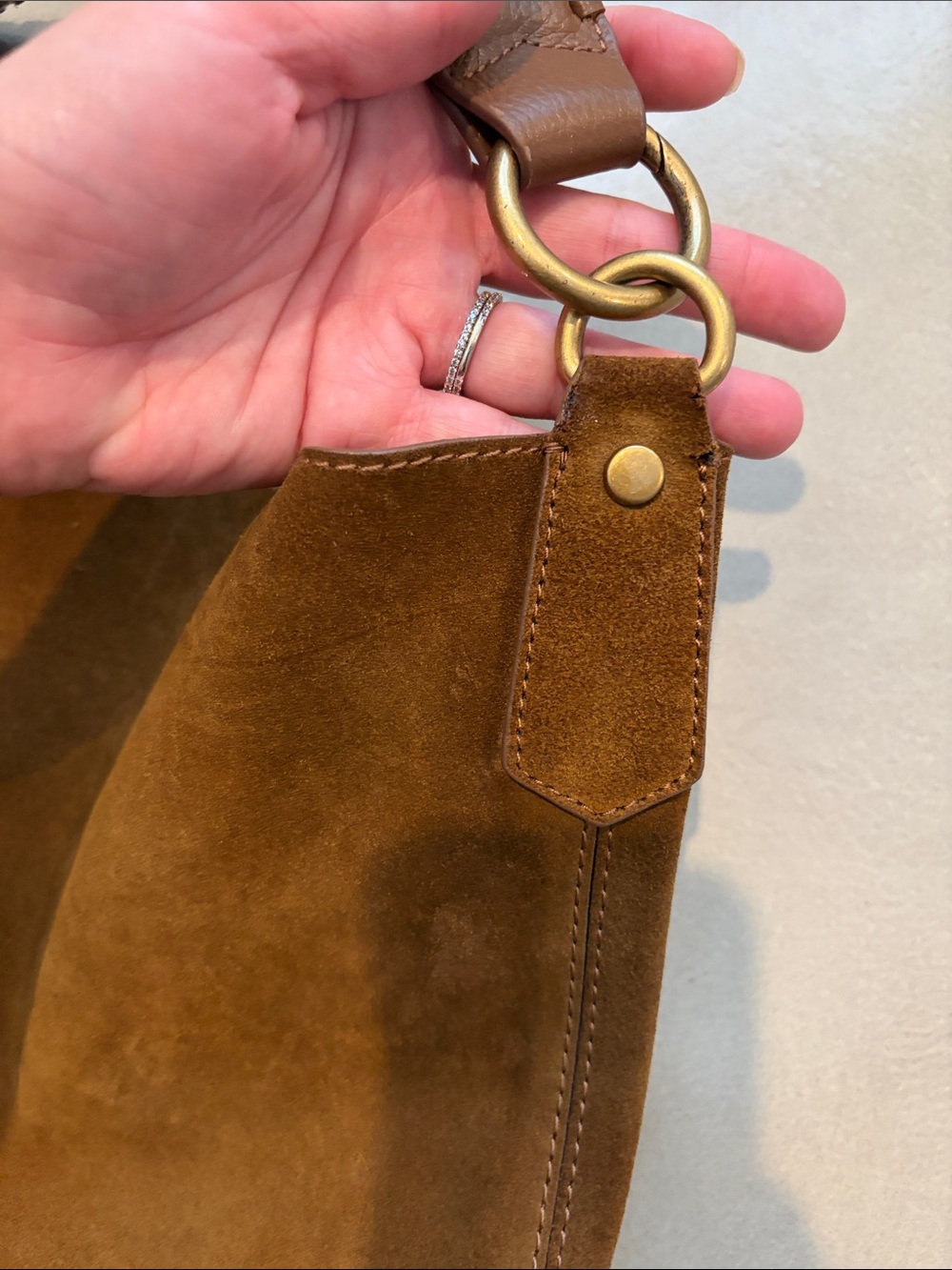 Banana Republic Suede Hobo Bag in Chestnut Brown - Picture 3 of 6